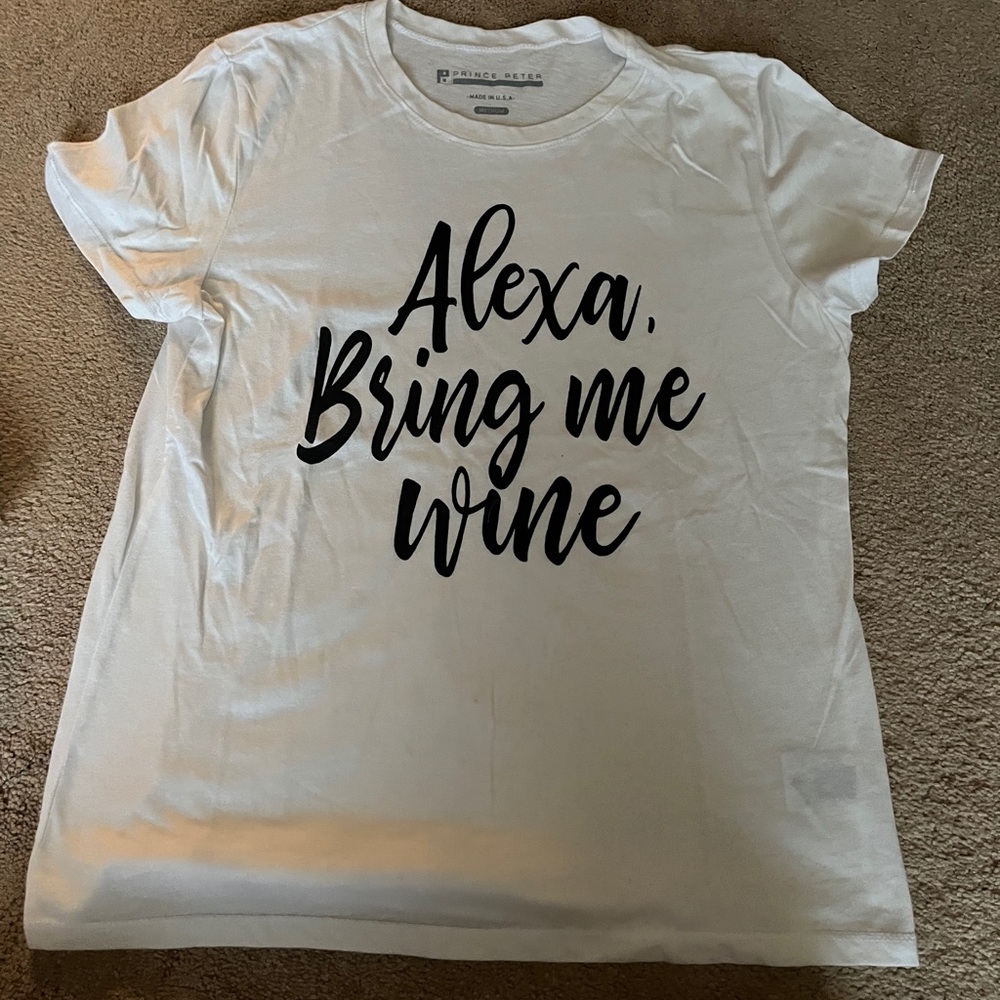 Prince Peter collection t shirt Alexa bring me wine